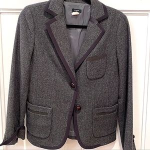 J. Crew Grey Blazer Jacket 100% Wool Vintage